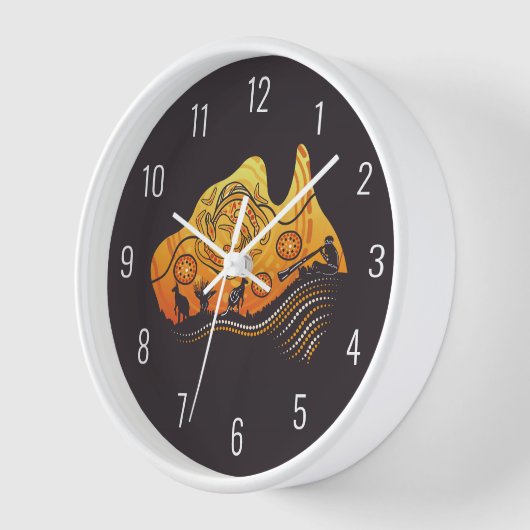 Australien - Aborigine-Kunst Uhr (Winkel)