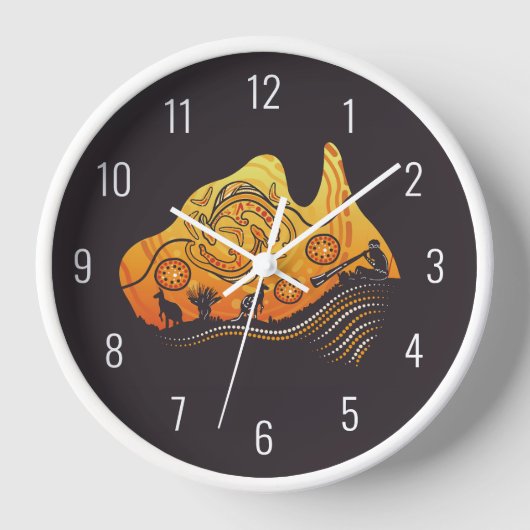 Australien - Aborigine-Kunst Uhr (Vorderseite)