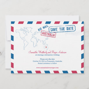 Australien Air Mail Wedding Save the Date