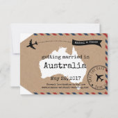 Australien Airmail Gepäckmarke Rett Datum mit Kart Einladung (Rückseite)
