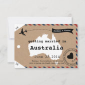 Australien Airmail Gepäckmarke Rett Datum mit Kart Save The Date (Rückseite)