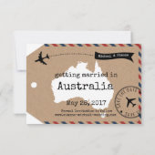 Australien Airmail Gepäckmarke Rett Datum mit Kart Save The Date (Rückseite)