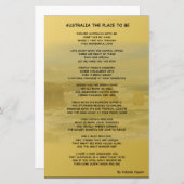 Australien als Ort zum Papierblatt (Vorne/Hinten)