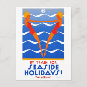 Australien am Meer Vintage Reiseposter Restauriert Postkarte