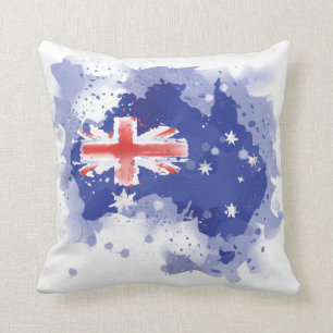 Australien-Aquarell-Karte Kissen