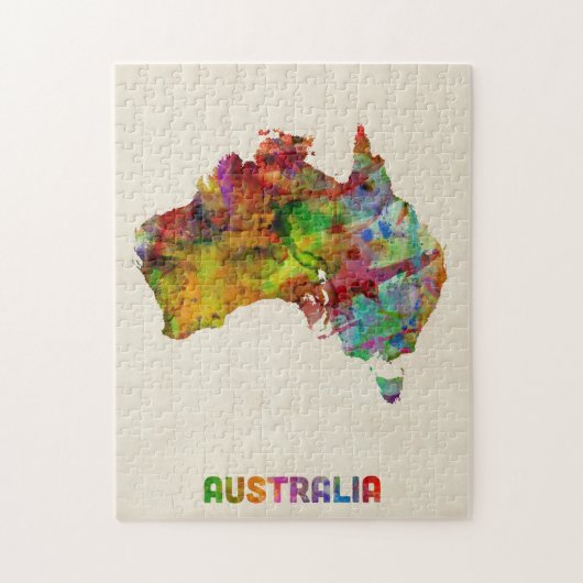 Australien-Aquarell-Karte Puzzle (Vertikal)