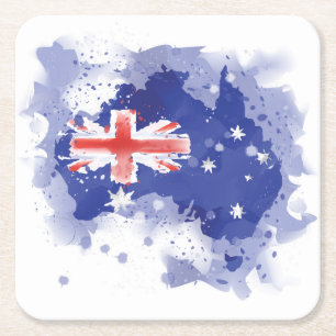 Australien-Aquarell-Karte Rechteckiger Pappuntersetzer
