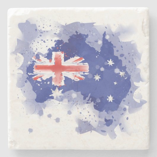 Australien-Aquarell-Karte Steinuntersetzer (Vorderseite)