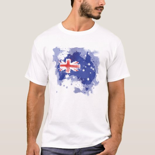 Australien-Aquarell-Karte T-Shirt (Vorderseite)