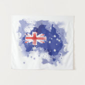 Australien-Aquarell-Karte Wandteppich (Vorderseite (Horizontal))