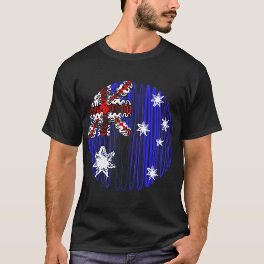 Australien auf schwarzem T-Shirt (Vorderseite)