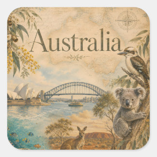 Australien-Aufkleber für Australien-Liebhaber Quadratischer Aufkleber