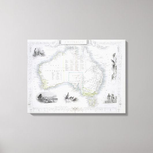 Australien, aus einer Serie von World Maps veröffe Leinwanddruck (Vorderseite)