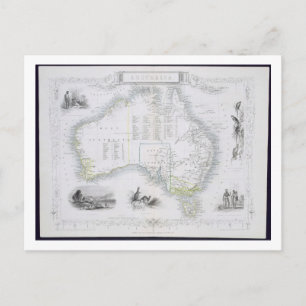 Australien, aus einer Serie von World Maps veröffe Postkarte
