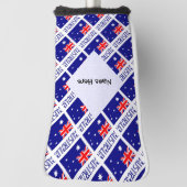 Australien Australian.Flag Tiled Black Personalisi Golf Headcover (Rotieren 90)