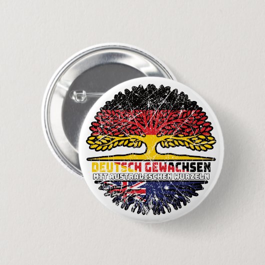 Australien Australisch Deutsch Deutschland Baum Button (Vorne & Hinten)