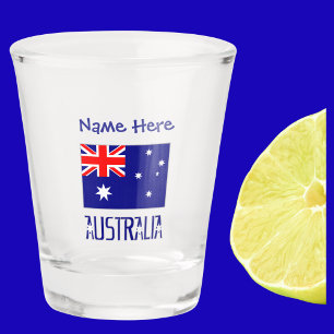 Australien Australische Flagge Blau Personalisieru Schnapsglas