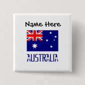 Australien Australische Flagge Schwarze Personalis Button (Vorderseite)