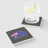 Australien - Australische Flagge Steinuntersetzer (Seitenansicht)