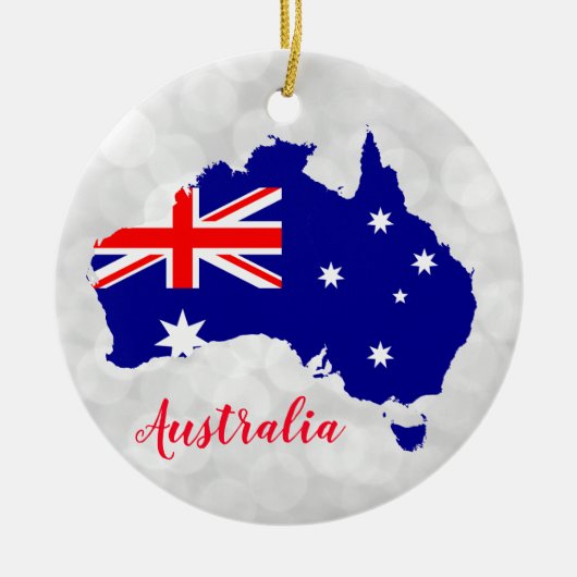 Australien - Australische Flagge Weihnachten Keramik Ornament (Vorne)