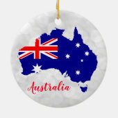 Australien - Australische Flagge Weihnachten Keramik Ornament (Hinten)
