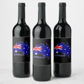 Australien - Australische Flagge Weinetikett (Flaschen)