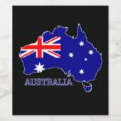 Australien - Australische Flagge Weinetikett (Einzelnes Label)