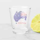 Australien - australische Flaggenkarte Schnapsglas (Rückseite)