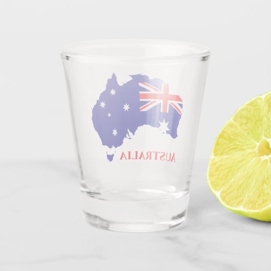 Australien - australische Flaggenkarte Schnapsglas (Rückseite)
