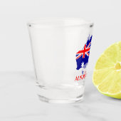 Australien - australische Flaggenkarte Schnapsglas (Links)