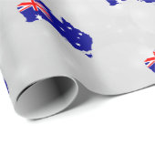 Australien - Australisches Flag Map Wrapping Paper Geschenkpapier (Rolleneckpunkt)