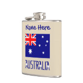 Australien - Australisches Flaggenblau Personalisi Flachmann (Links)