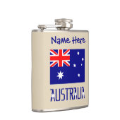 Australien - Australisches Flaggenblau Personalisi Flachmann (Rechts)