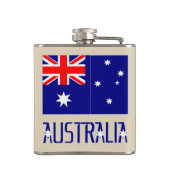 Australien - Australisches Flaggenblau Personalisi Flachmann (Rückseite)