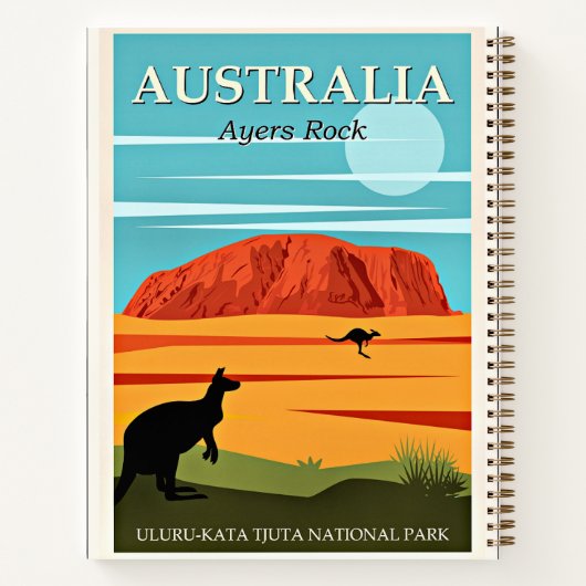 Australien, Ayers Rock, Vintage Reiseplakat Notizblock (Rückseite)