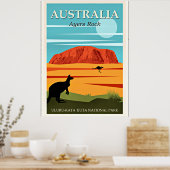 Australien, Ayers Rock, Vintage Reiseplakat Poster (Küche)