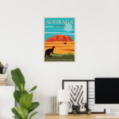 Australien Ayers Rock Vintage Travel Poster (Heimbüro)
