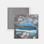 Australien Beach Metallic Map View, Kühlschrankmag Magnet (Vorderseite/Rückseite)