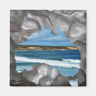Australien Beach Metallic Map View, Kühlschrankmag Magnet