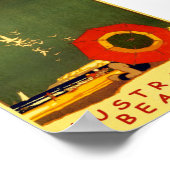 Australien Beaches Vintage Travel Poster (Ecke)