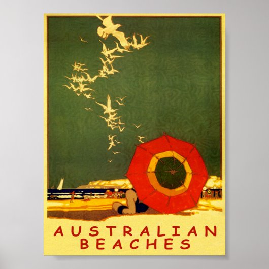 Australien Beaches Vintage Travel Poster (Vorne)