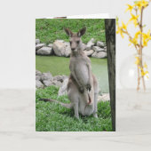 Australien Beckons - Kangaroo Geburtstagskarte Karte (Gelbe Blume)