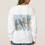 Australien Birds Budgie Watercolor Art Schlüsselri Sweatshirt (Rückseite)