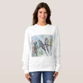 Australien Birds Budgie Watercolor Art Schlüsselri Sweatshirt (Vorne ganz)