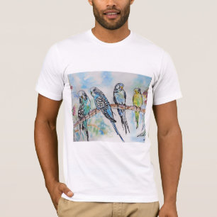 Australien Birds Budgie Watercolor Art Schlüsselri T-Shirt