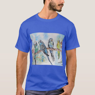 Australien Birds Budgie Watercolor Art Schlüsselri T-Shirt