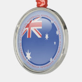 Australien-Blasen-Flagge Silbernes Ornament (Links)