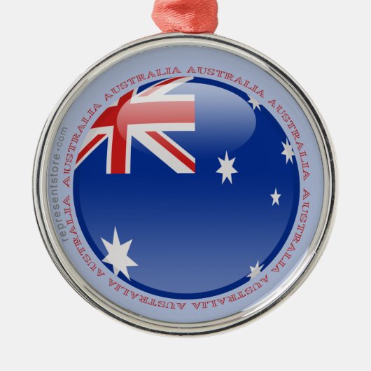 Australien-Blasen-Flagge Silbernes Ornament (Vorne)