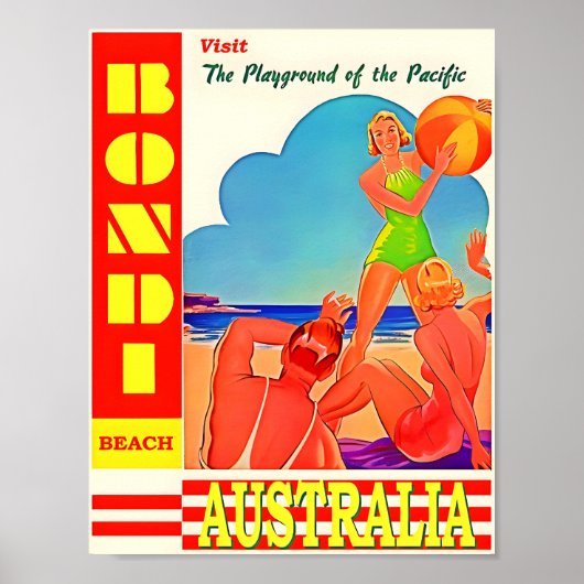 Australien Bondi-Beach Travel Poster (Vorne)