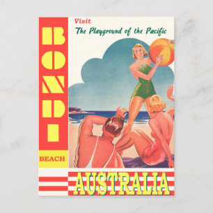 Australien Bondi Beach Vintage Reise Postkarte